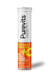 PUREVITS Vitamin C 1000 mg – Çinko – Vitamin D – Citrus - Rosehip - 20 Effervesan Tablet