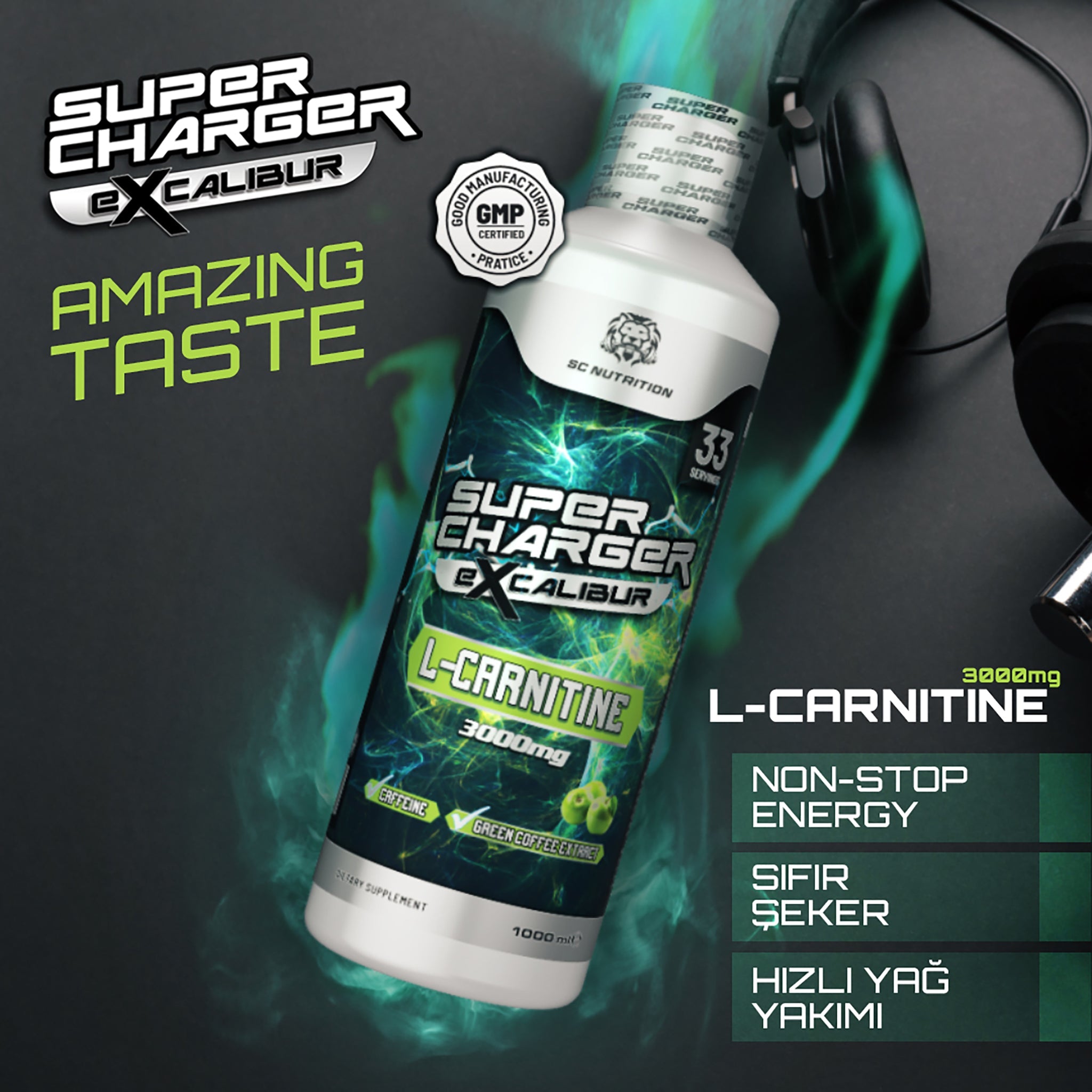 L - CARNİTİNE EXCALIBUR<br> 1000 ML - Super Charger