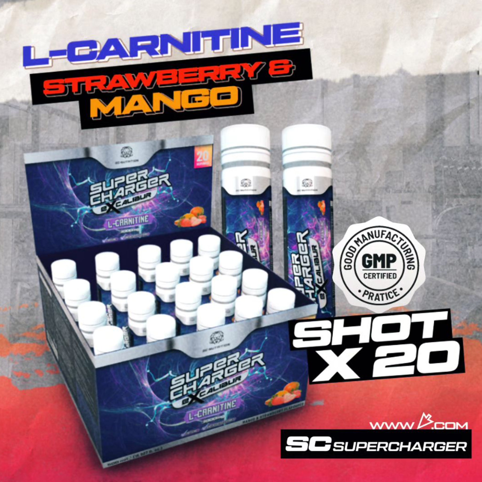 L - CARNİTİNE EXCALIBUR<br> MANGO VE ÇİLEK SHOT - Super Charger