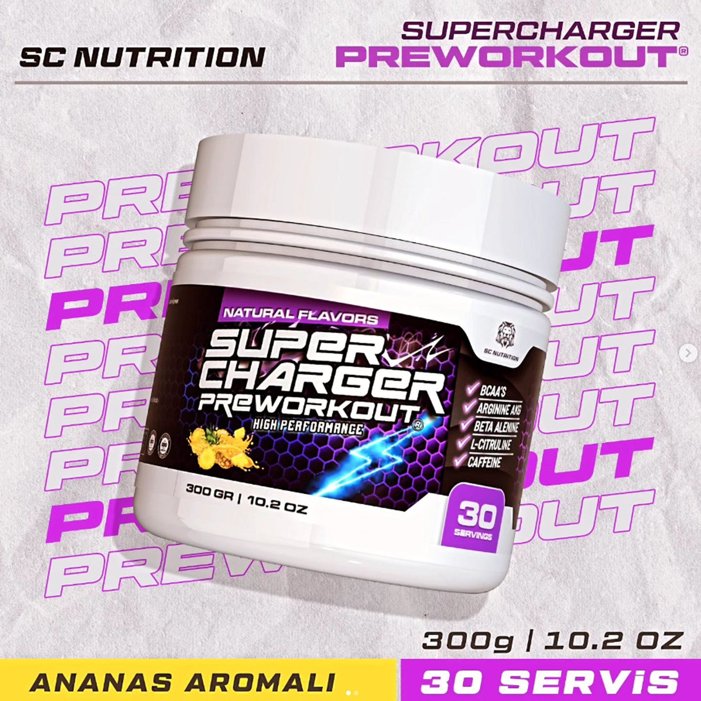 PREWORKOUT<br> YEŞİL ELMA - Super Charger